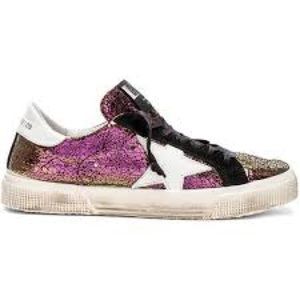 Like New. Iridescent and suede Golden Goose.